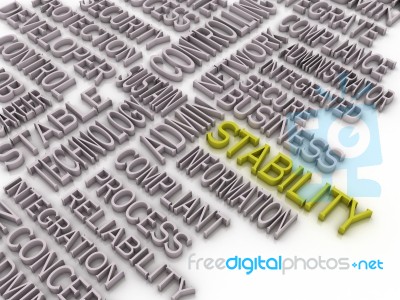 3d Imagen Stability Concept Word Cloud Background. Stability Net… Stock Image