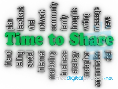 3d Imagen Time To Share Issues Concept Word Cloud Background Stock Image