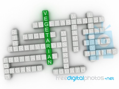 3d Imagen Vegetarian Word Cloud Concept Stock Image