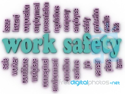 3d Imagen Work Safety  Concept Word Cloud Background Stock Image