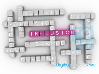3d Inclusion Concept Word Cloud Stock Image
