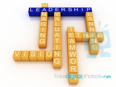 3d Leadership In Word Cloud Stock Image