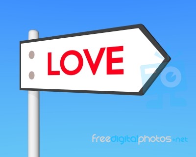 3d Love Signpost Stock Image