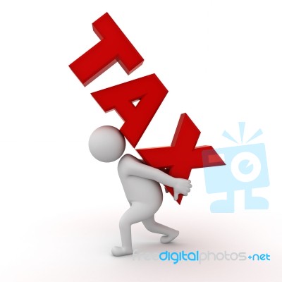 3d Man And Tax Stock Image