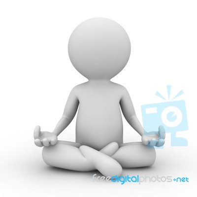 3d Man Doing Meditation Stock Image