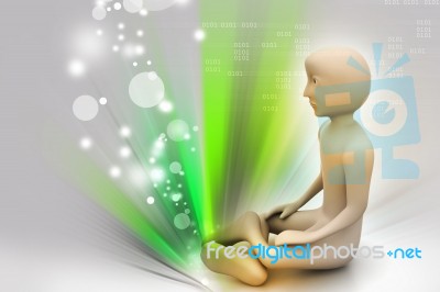 3d Man In Meditation Stock Image