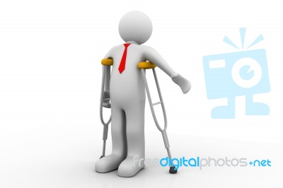 3d Man Injured Stock Image