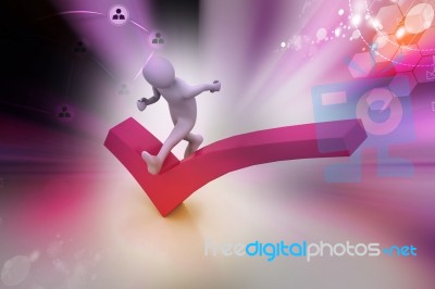 3d Man Running The Right Sign Stock Image