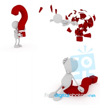3d Man With Question Mark Stock Image 3d Man With Question Mark Stock Image