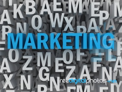 3d Marketing Word Cloud Concept Stock Image