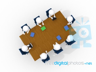 3d Men In Business Meeting Stock Image
