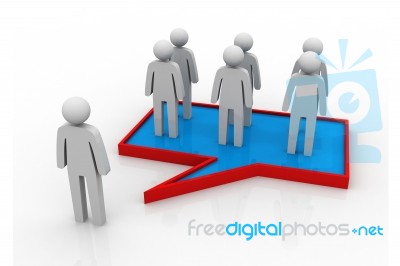 3d Men, Person In Group. Leadership And Team Stock Image