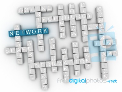 3d  Network Concept Word Cloud Stock Image