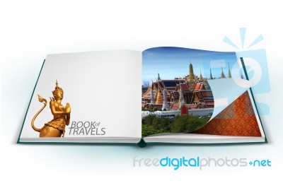 3d Open Book With Thailand Bangkok Travel Concept Stock Photo