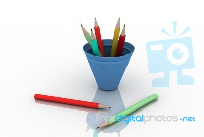 3D Pencils Stock Image