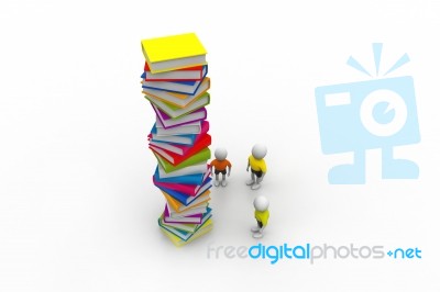 3d People And Book Stock Image