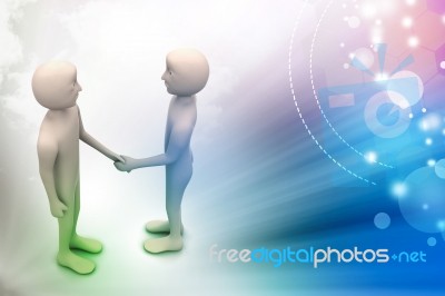 3d People Are Shaking Hands Stock Image