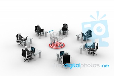 3d People Around The Target Hit Stock Image