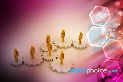 3d People In Gear, Team Work Concept Stock Image