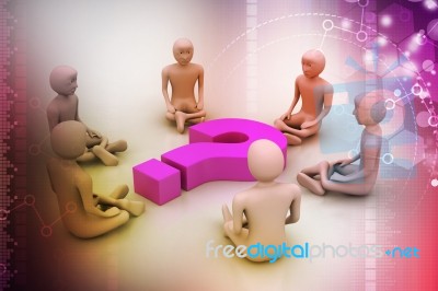 3d People In Meditation Stock Image