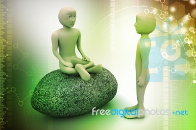 3d People In Meditation Stock Image