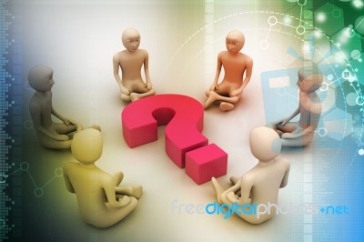3d People In Meditation Stock Image