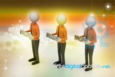 3d People Showing The Business Aims Stock Image