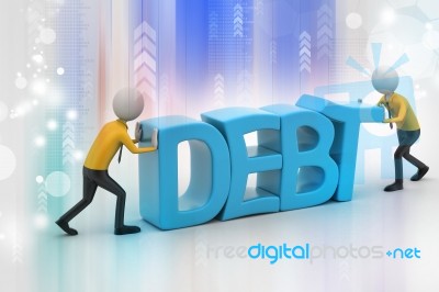 3d People Try To Avoid Debt Stock Image