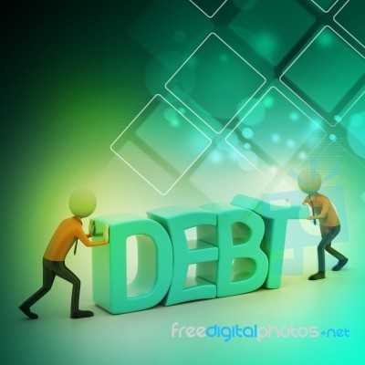 3d People Try To Avoid Debt Stock Image