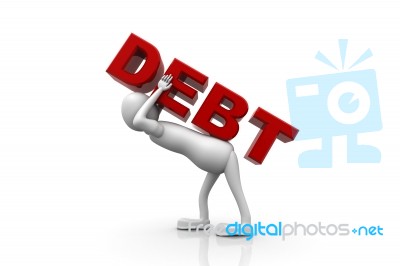 3d Person And Debt Stock Image