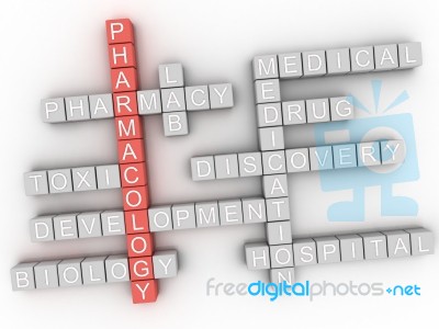 3d Pharmacology Concept Word Cloud Stock Image