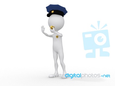 3D Police Officer Stock Image