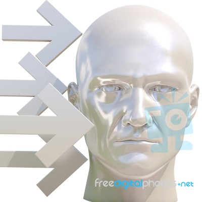 3d Portrait Of Worried Stressed Overwhelmed Man Stock Image