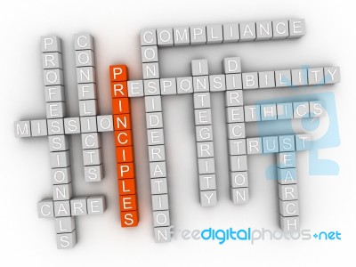 3d Principles Concept Word Cloud Stock Image