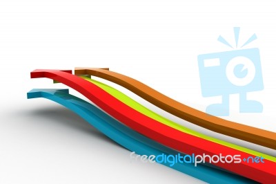 3d Raising Business Graphs Stock Image
