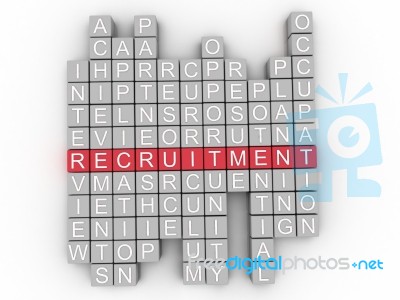 3d Recruitment Word Cloud Concept - Illustration Stock Image