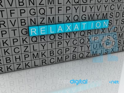 3d Relaxation Word Cloud Concept Stock Image