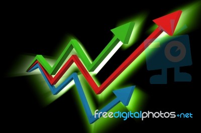 3D Render Business Graph Stock Image