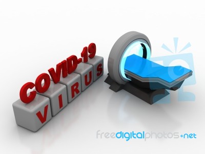 3d Render Corona Virus Disease Covid-19 In Cube Stock Image