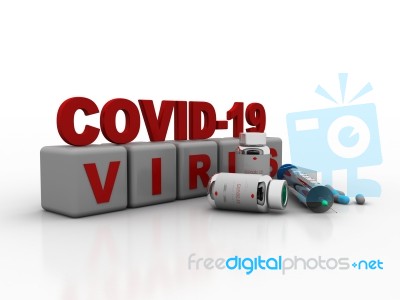 3d Render Corona Virus Disease Covid-19 Lab Testing Stock Image