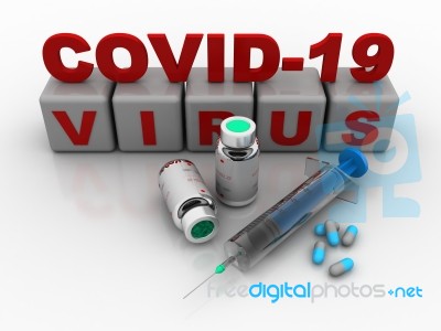 3d Render Corona Virus Disease Covid-19 Lab Testing Stock Image