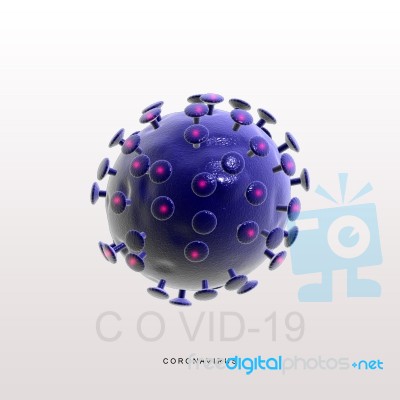 3d Render Corona Virus Disease Covid-19. Microscopic View Of A Infectious Virus Stock Image