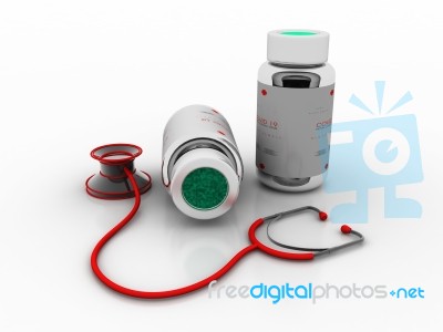 3d Render Corona Virus Disease Medicine With Stethoscope Stock Image