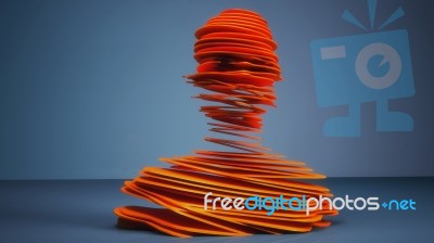 3d Render. Human Figure Cut Into Slices Stock Image