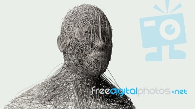 3d Render Human Figure Made With Lines Stock Image
