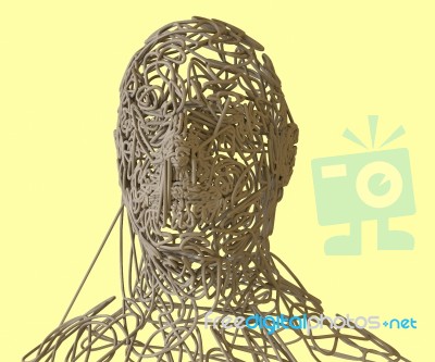 3d Render Human Figure Made With Lines Stock Image