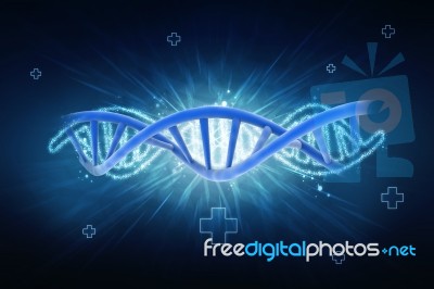 3d Render Of Dna Structure, Abstract Background Stock Image