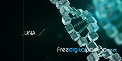 3d Render Of Dna Structure, Abstract Background Stock Image