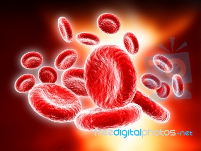 3d Rendered Illustration Of Many Blood Cells Stock Image