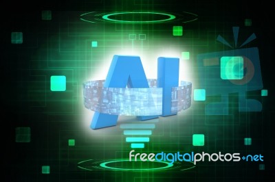 3d Rendering Artificial Intelligence (ai) Concept Stock Image